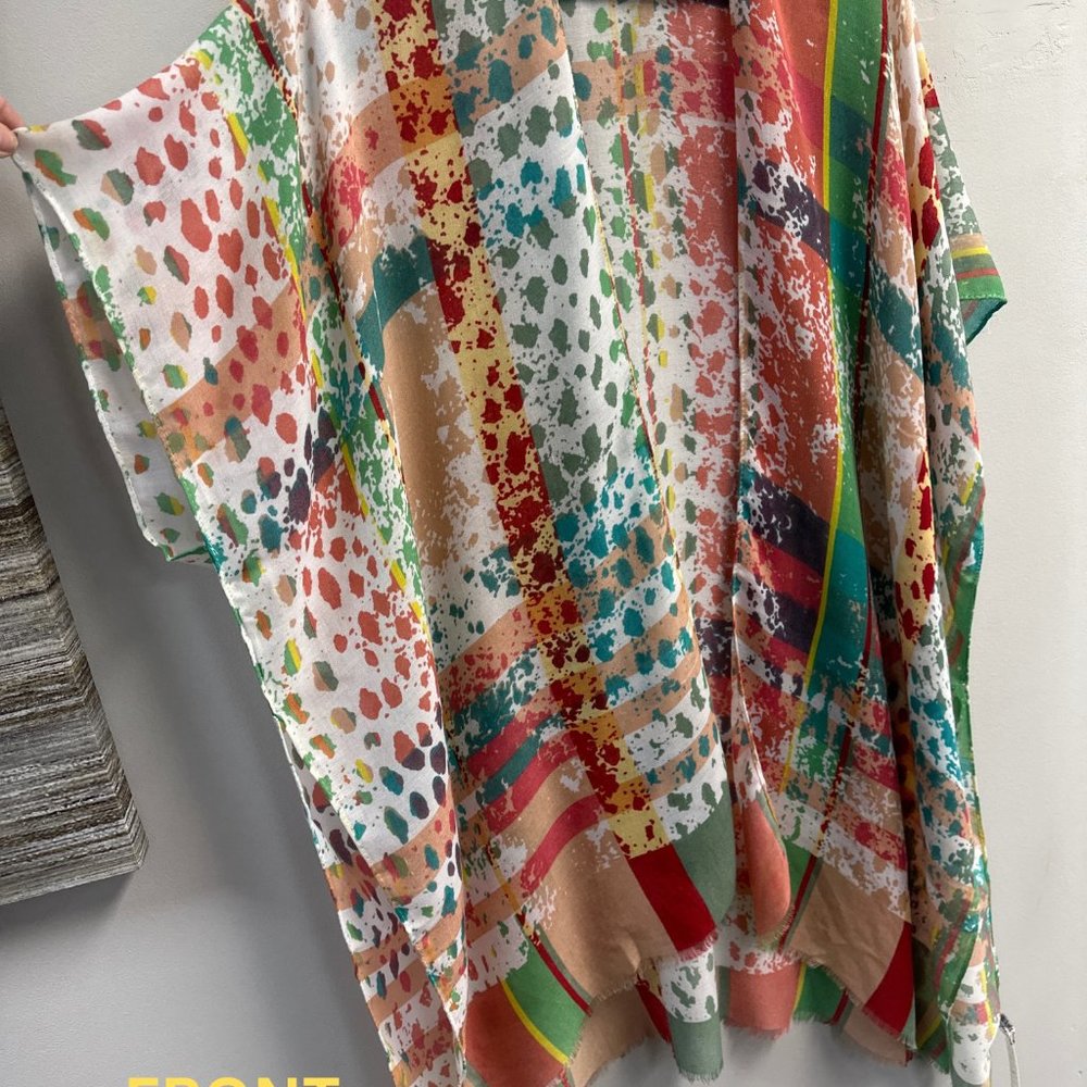 COLORFUL SPLATTER KIMONO| BLUSH